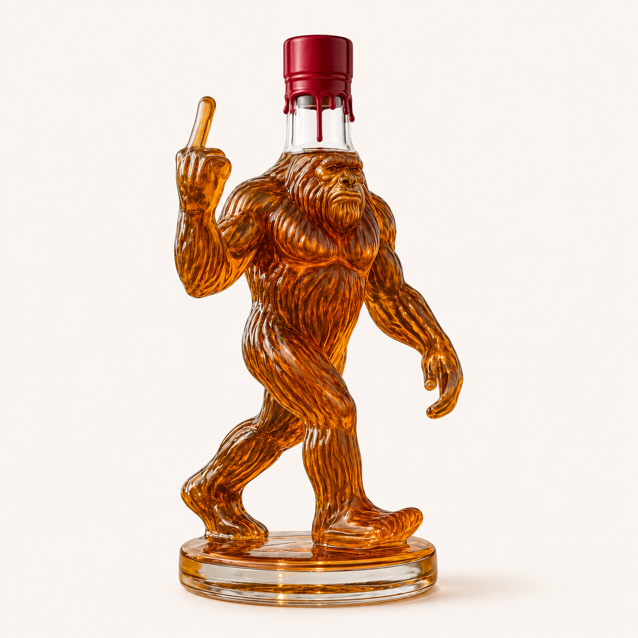 Bigfoot Whiskey Decanter, Novelty Glass Bottle for Home Bar & Liquor Display