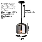 Black Glass Pendant Light, Nordic Hanging Ceiling Lamp for Kitchen Island & Dining Room-Ridorn