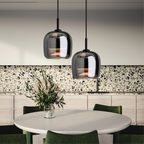 Black Glass Pendant Light, Nordic Hanging Ceiling Lamp for Kitchen Island & Dining Room-Ridorn