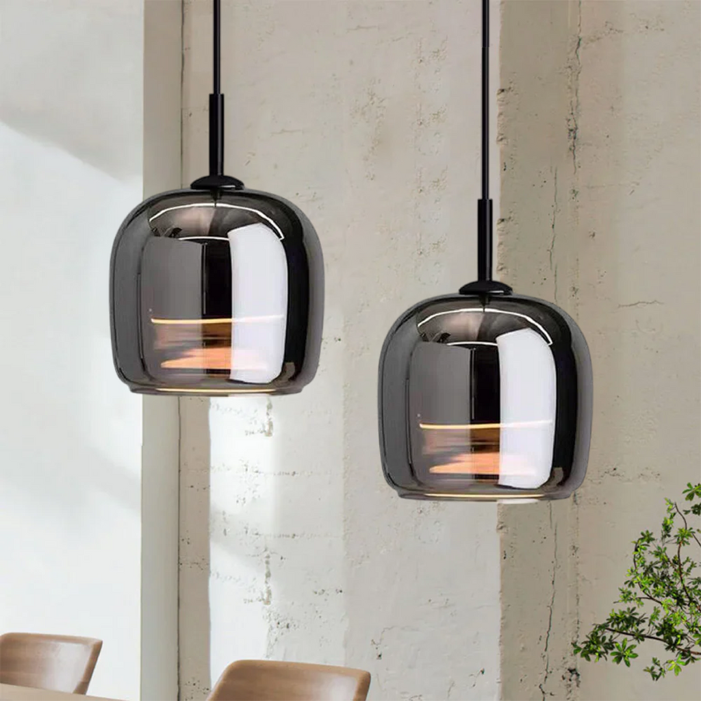 Black Glass Pendant Light, Nordic Hanging Ceiling Lamp for Kitchen Island & Dining Room-Ridorn