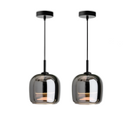 Black Glass Pendant Light, Nordic Hanging Ceiling Lamp for Kitchen Island & Dining Room-Ridorn