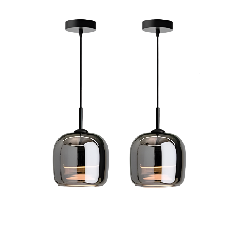 Black Glass Pendant Light, Nordic Hanging Ceiling Lamp for Kitchen Island & Dining Room-Ridorn