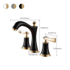 Brass Vessel Sink Faucet, Two Handle Low Arc Bathroom Basin Tap in Black & Gold Finishes-Ridorn