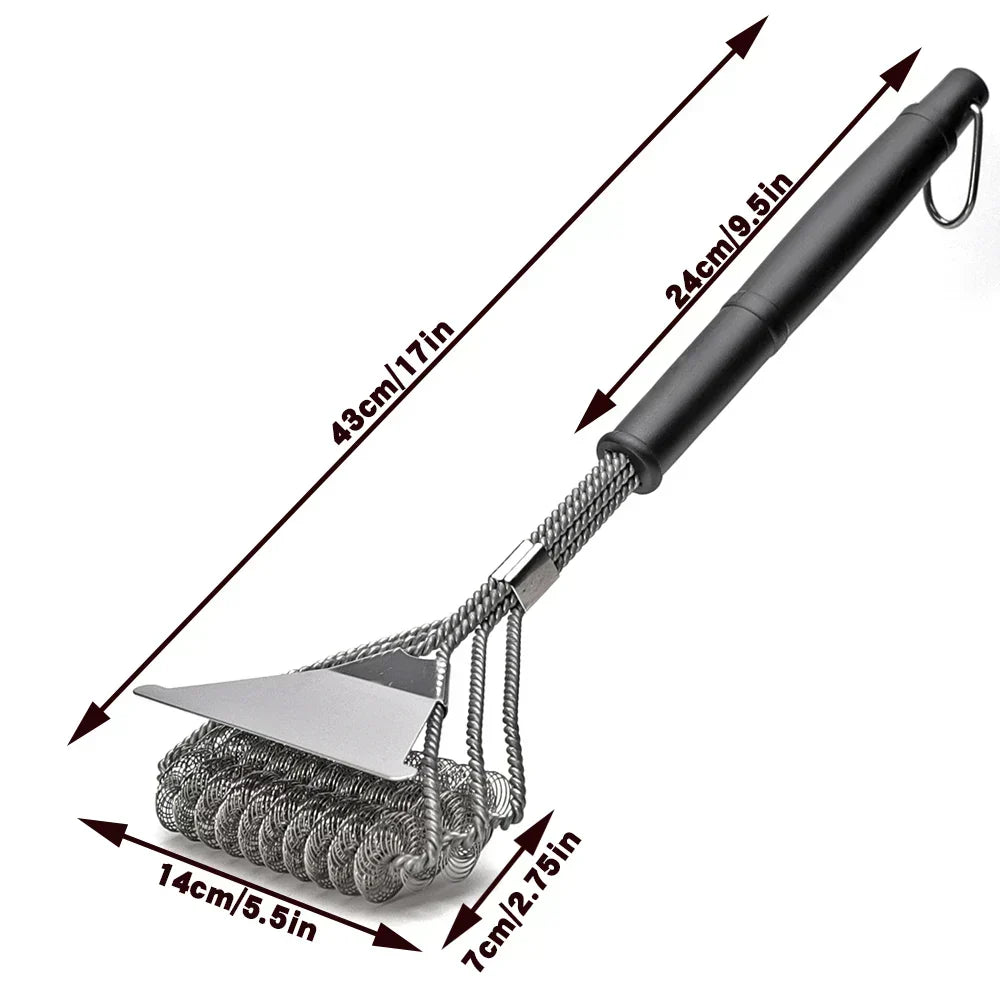 Bristle-Free BBQ Grill Brush, Rust-Resistant Stainless Steel Grill Cleaner Tool-Ridorn