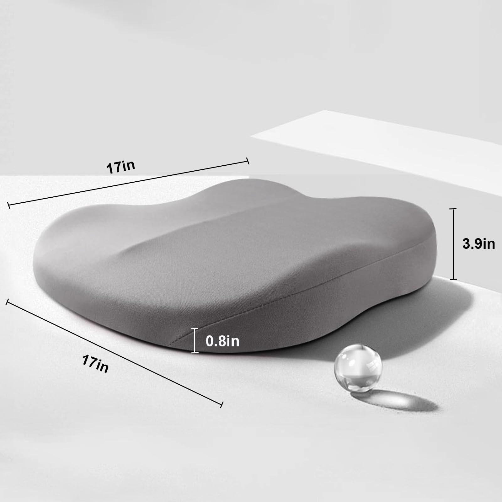 Car Seat Booster Cushion, Memory Foam Height Increase Wedge for Driving Comfort-Ridorn