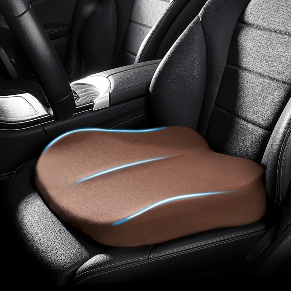 Car Seat Booster Cushion, Memory Foam Height Increase Wedge for Driving Comfort-Ridorn