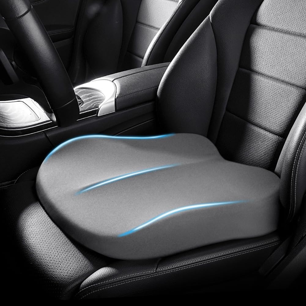 Car Seat Booster Cushion, Memory Foam Height Increase Wedge for Driving Comfort-Ridorn