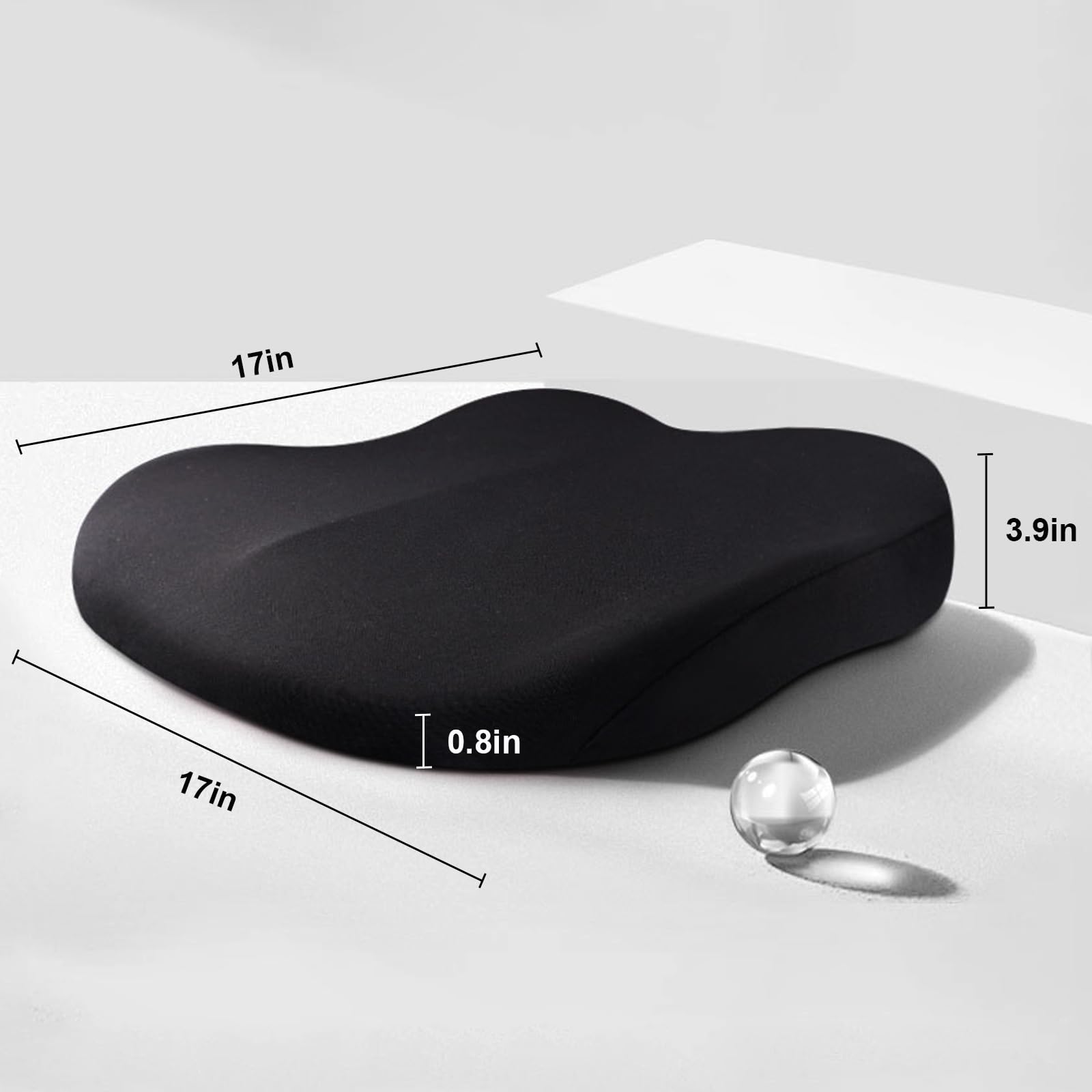 Car Seat Booster Cushion, Memory Foam Height Increase Wedge for Driving Comfort-Ridorn
