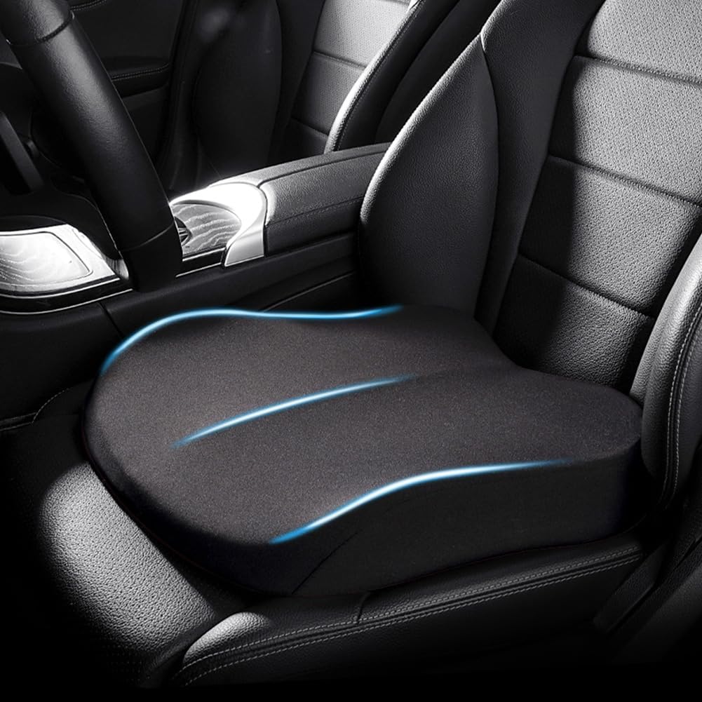 Car Seat Booster Cushion, Memory Foam Height Increase Wedge for Driving Comfort-Ridorn