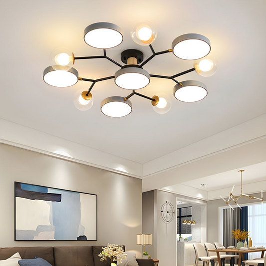 Multi-arm branch style LED ceiling light fixture by Ridorn