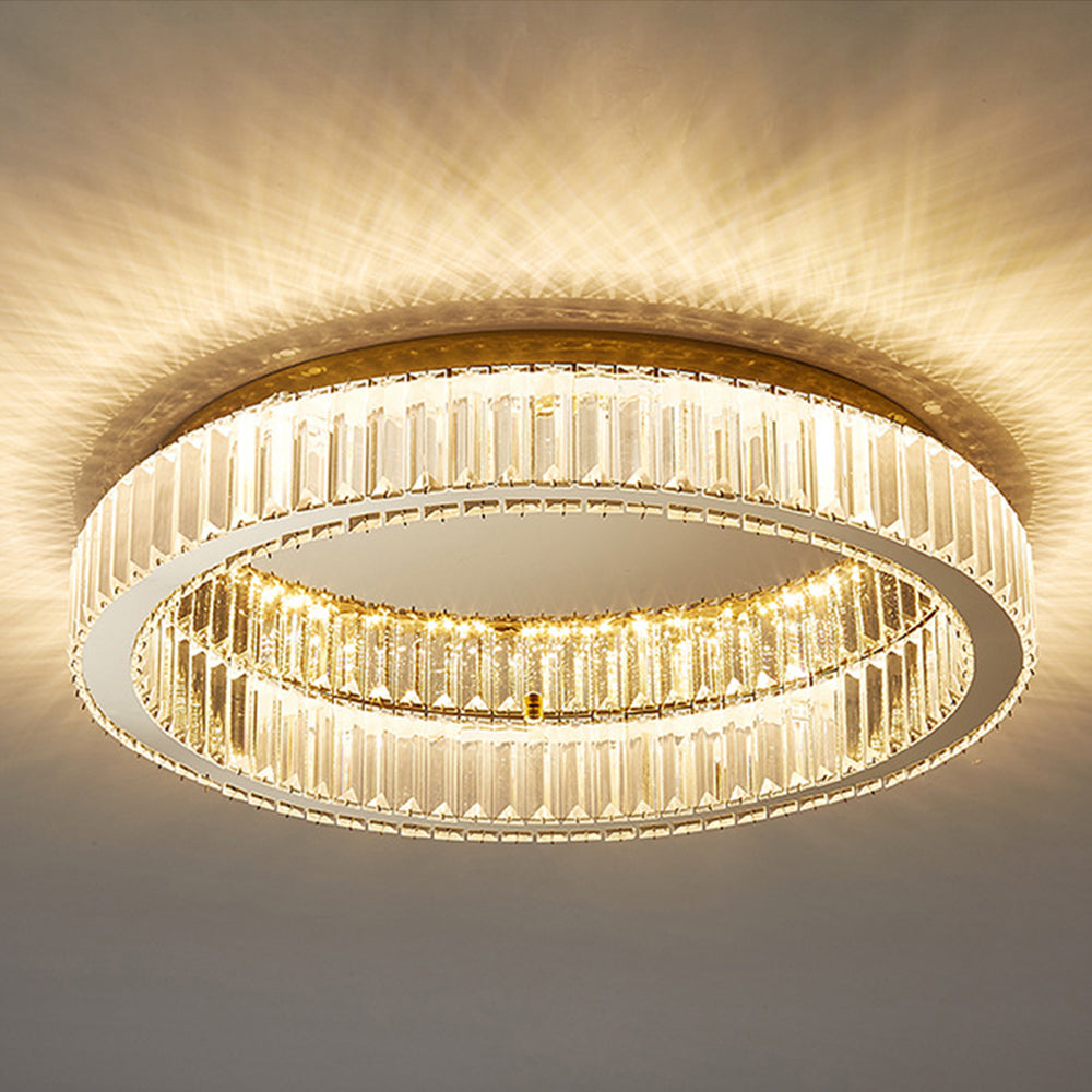 Layered LED flush ceiling light fixture for indoor use