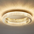 Layered LED flush ceiling light fixture for indoor use