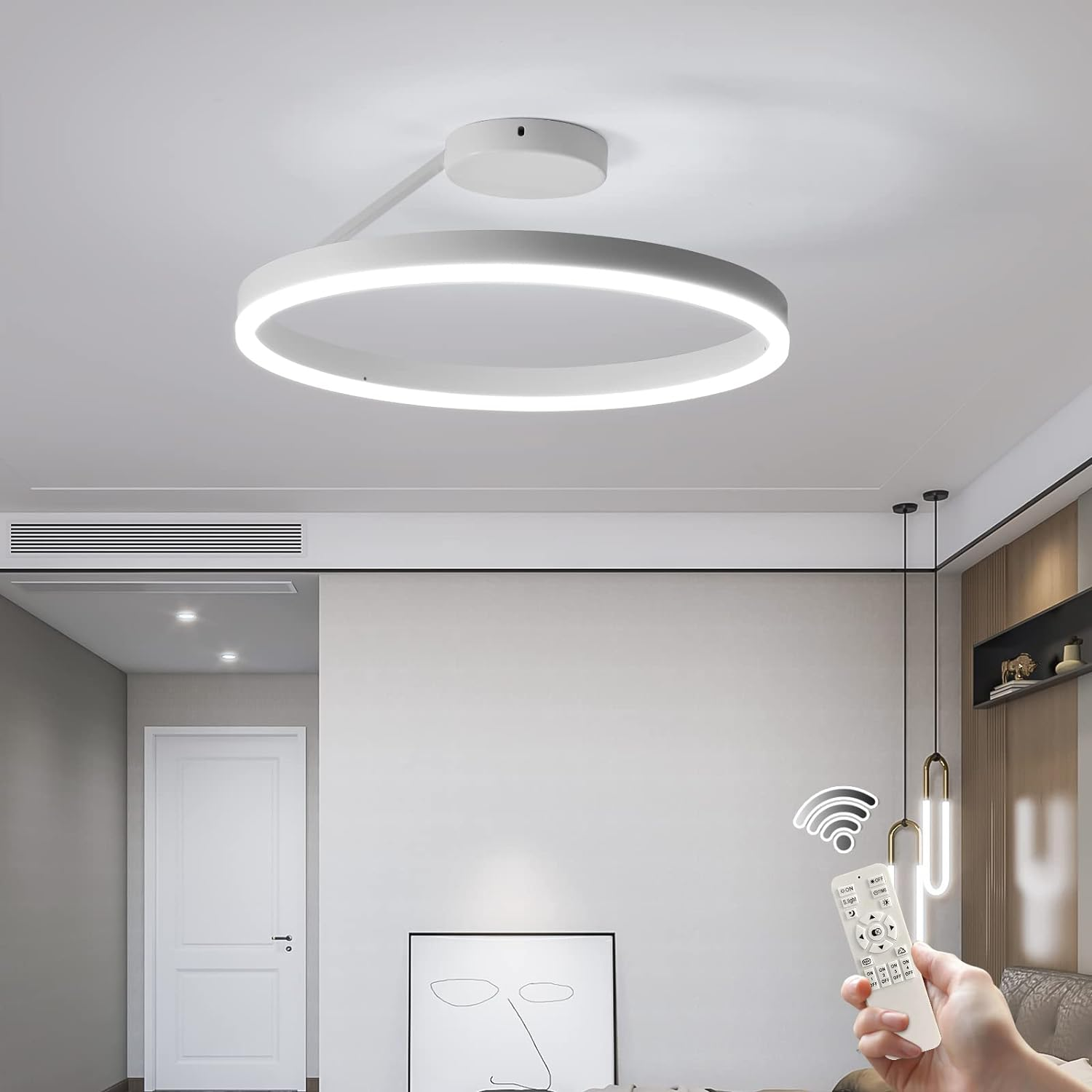 Offset Circular LED Ceiling Light with Modern Design | Ridorn