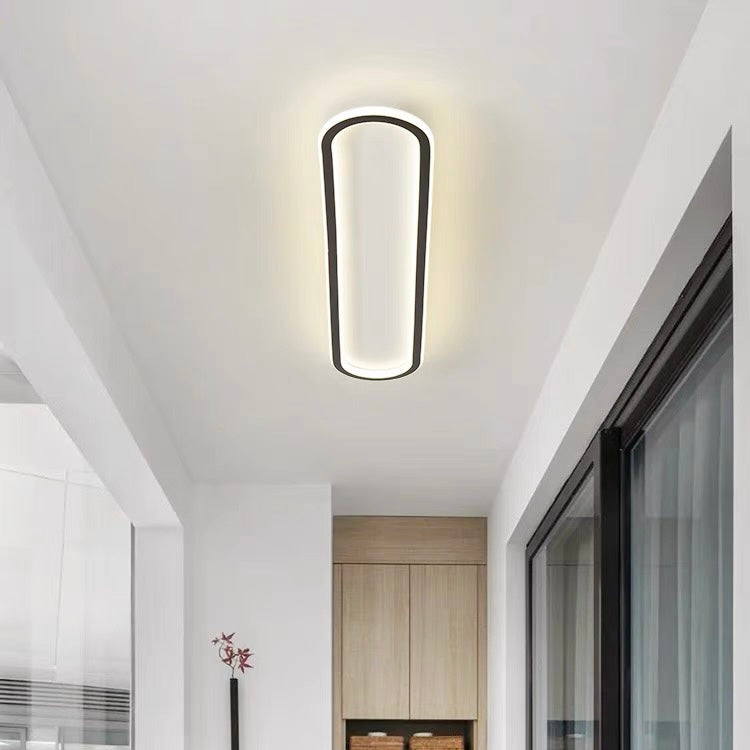 Linear LED ceiling light with slim flush mount design
