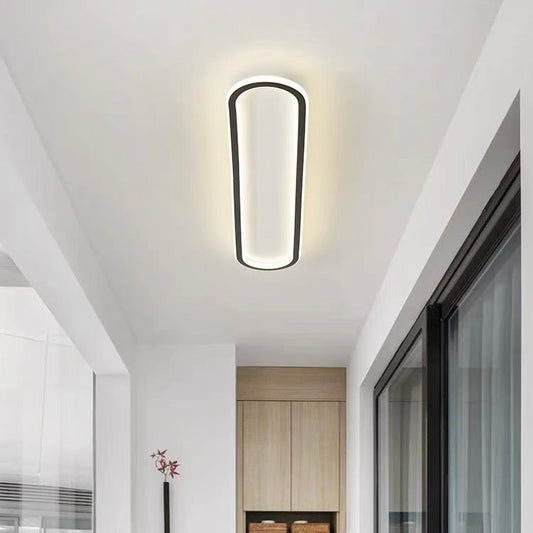 Linear LED ceiling light with slim flush mount design