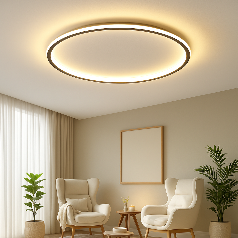 Moderne runde LED-Deckenleuchte für skandinavische Innenräume
