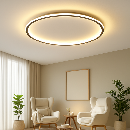 Moderne runde LED-Deckenleuchte für skandinavische Innenräume