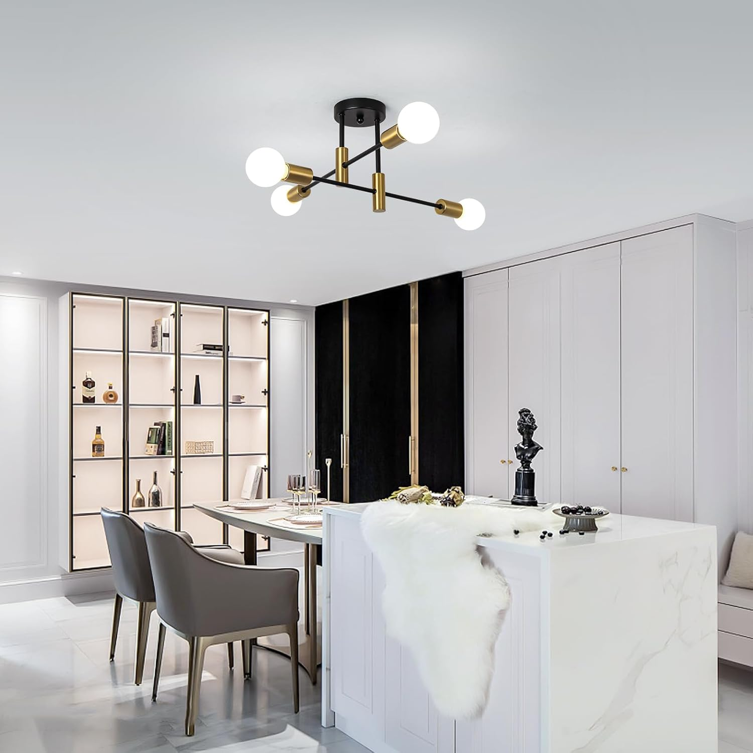 Multi-Arm Globe Ceiling Light for Balanced Illumination | Ridorn