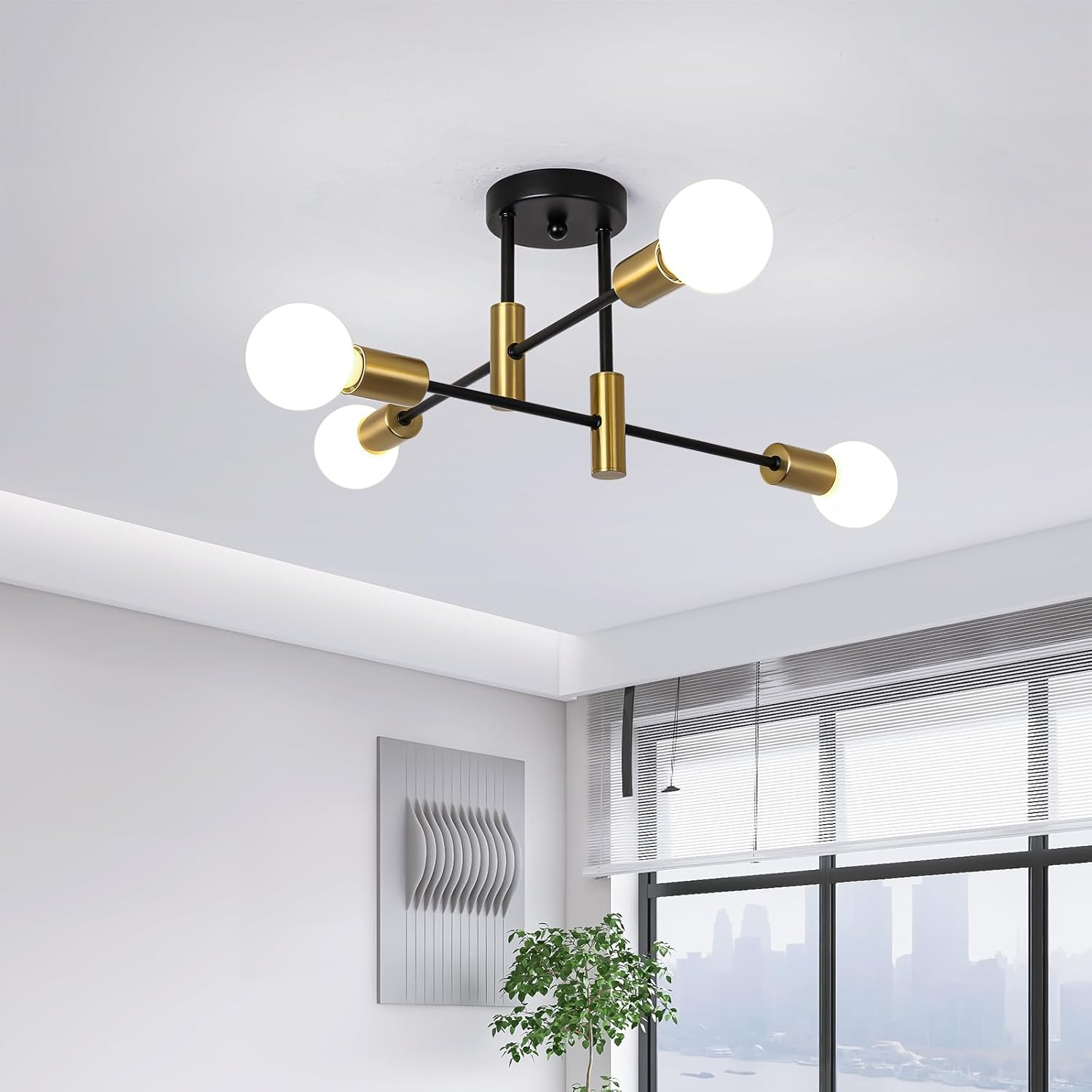 Multi-Arm Globe Ceiling Light for Balanced Illumination | Ridorn