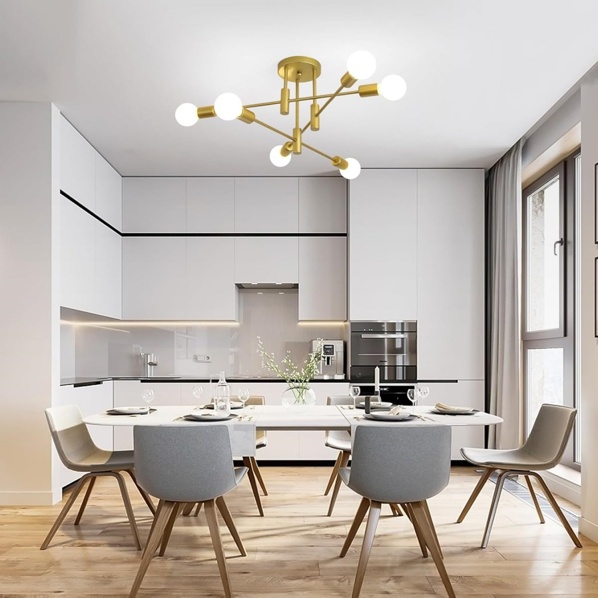 Multi-Arm Globe Ceiling Light for Balanced Illumination | Ridorn