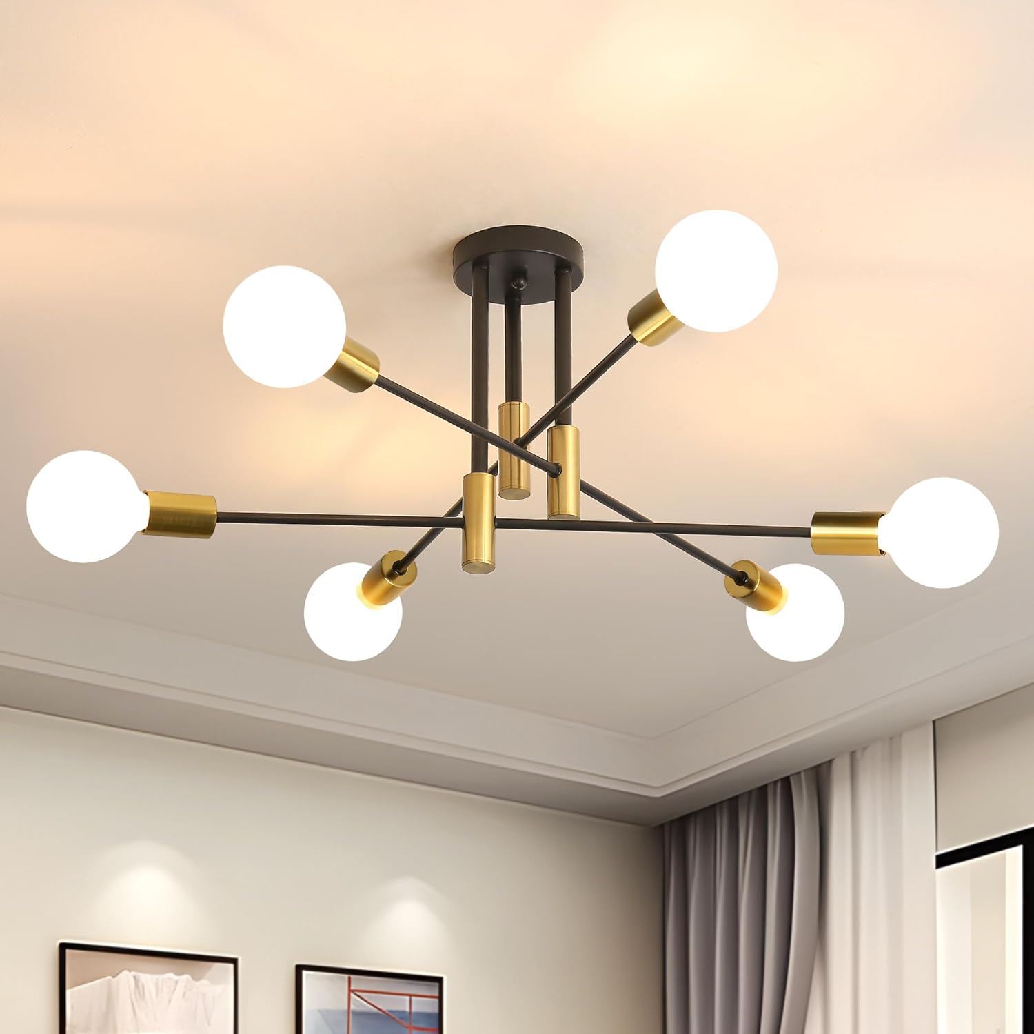 Multi-Arm Globe Ceiling Light for Balanced Illumination | Ridorn