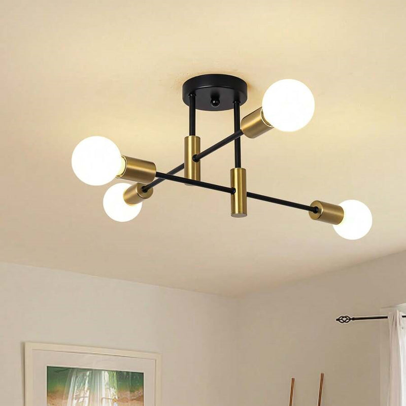 Multi-Arm Globe Ceiling Light with balanced illumination