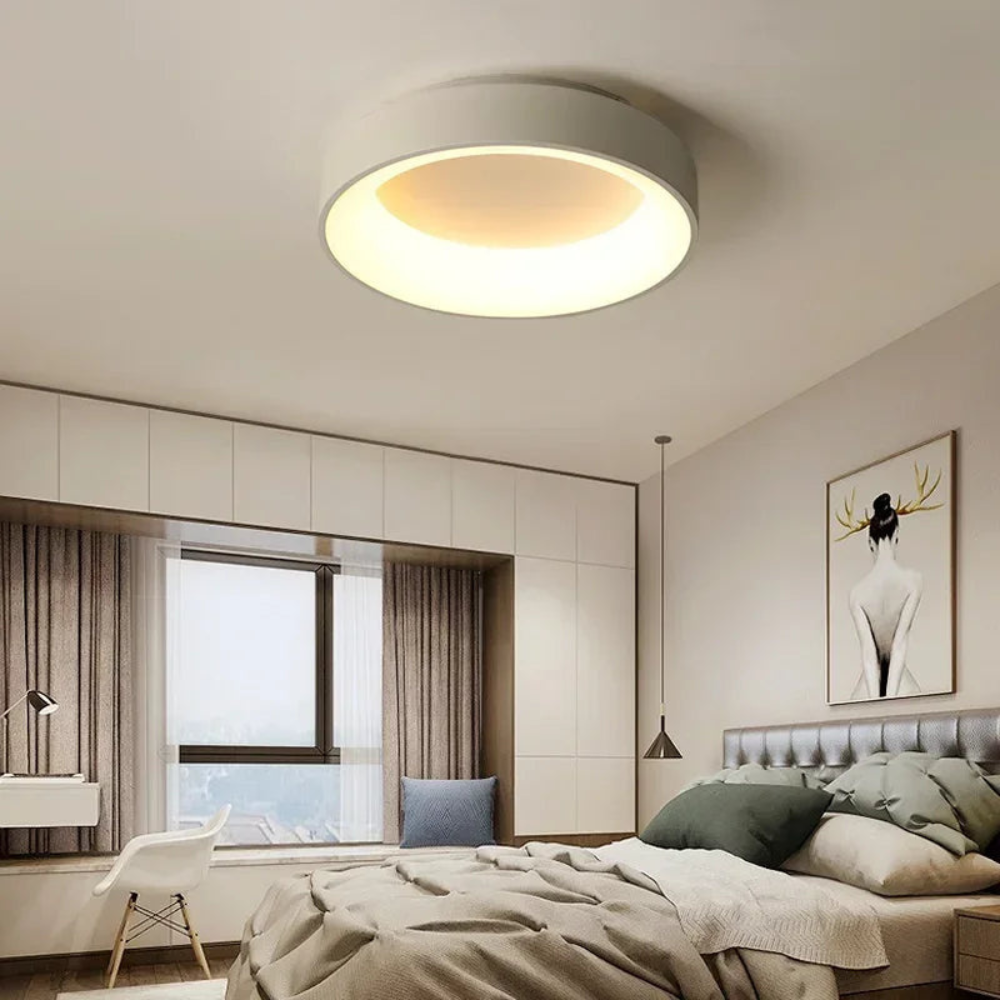 Modern round ceiling light with minimalist flush mount design
