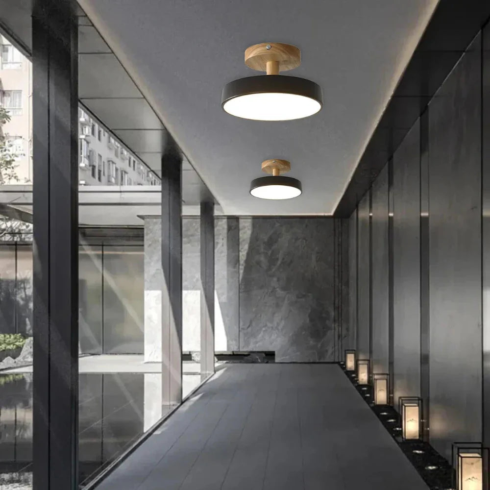 Compact Round Disc LED Ceiling Light for Low Spaces | Ridorn