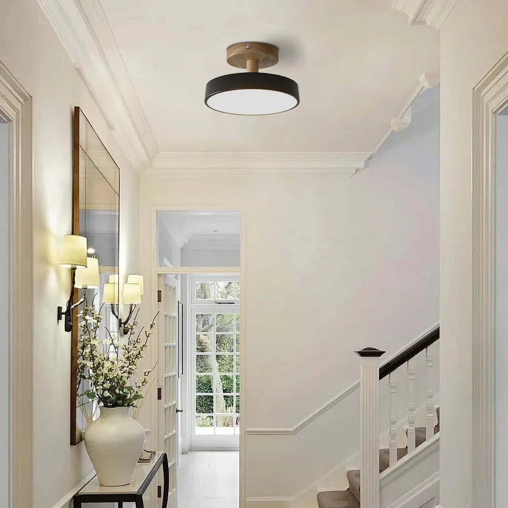 Compact Round Disc LED Ceiling Light for Low Spaces | Ridorn