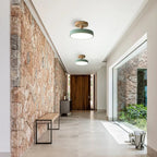 Compact round disc LED ceiling light for low ceilings