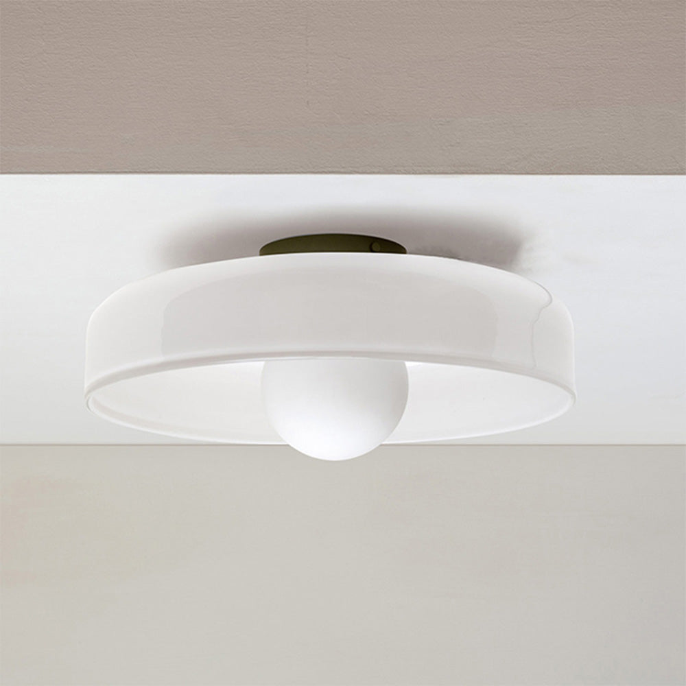 Round Glass Flush Ceiling Light Fixture for Indoor Spaces | Ridorn