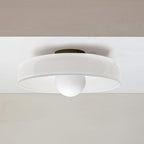 Round Glass Flush Ceiling Light Fixture for Indoor Spaces | Ridorn