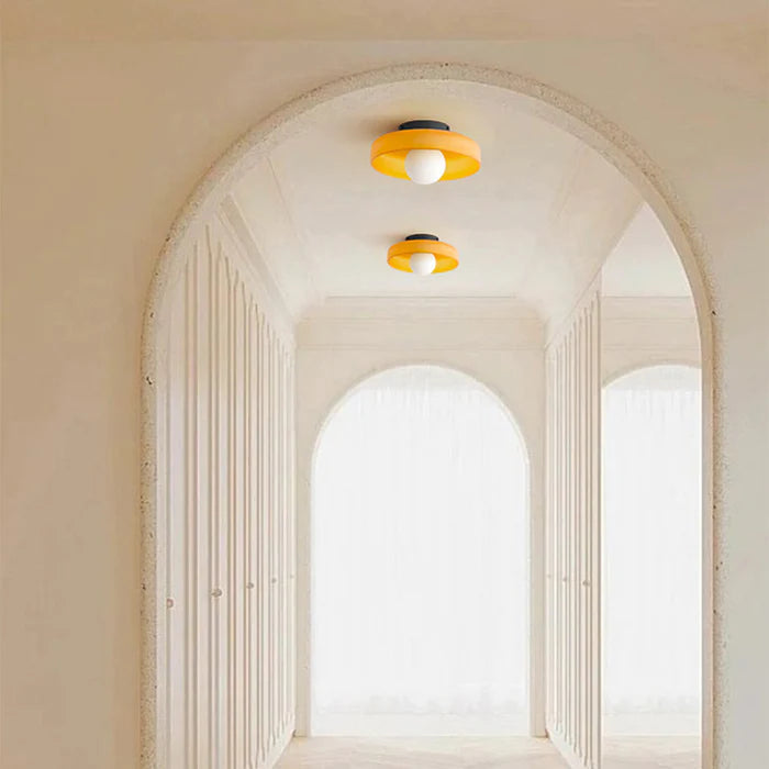 Round Glass Flush Ceiling Light Fixture for Indoor Spaces | Ridorn