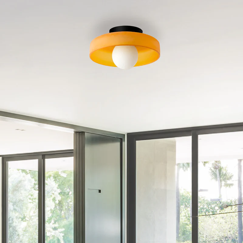 Round Glass Flush Ceiling Light Fixture for Indoor Spaces | Ridorn