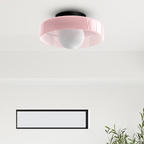 Round Glass Flush Ceiling Light Fixture for Indoor Spaces | Ridorn