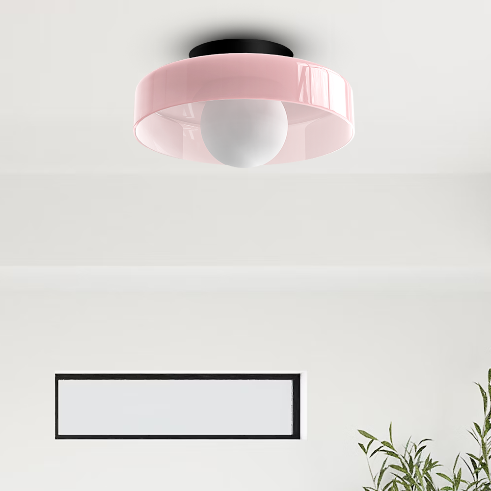 Round Glass Flush Ceiling Light Fixture for Indoor Spaces | Ridorn