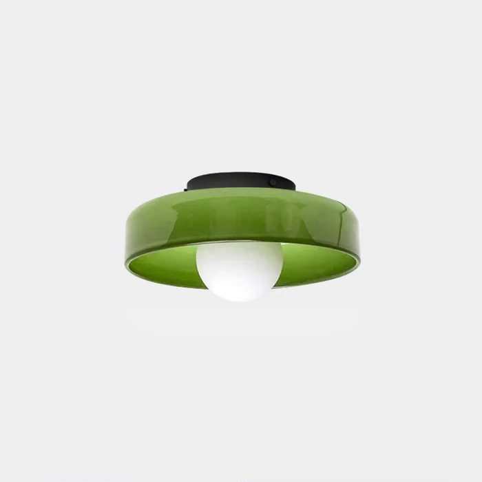 Round Glass Flush Ceiling Light Fixture for Indoor Spaces | Ridorn