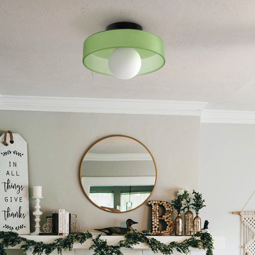 Round Glass Flush Ceiling Light Fixture for Indoor Spaces | Ridorn