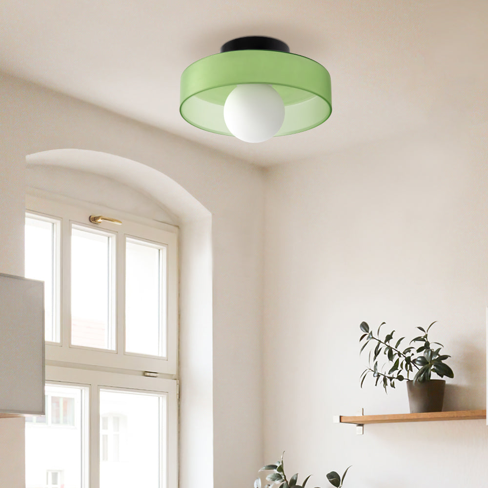 Round Glass Flush Ceiling Light Fixture for Indoor Spaces | Ridorn
