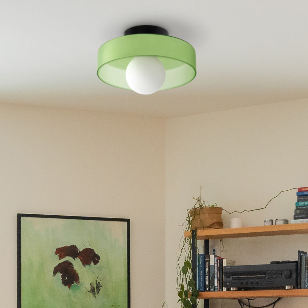 Round Glass Flush Ceiling Light Fixture for Indoor Spaces | Ridorn