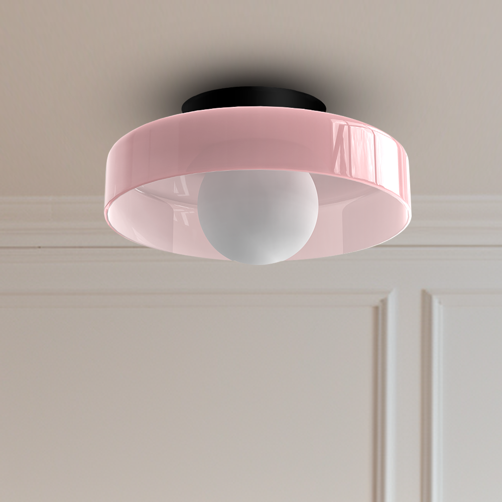 Round Glass Flush Ceiling Light Fixture for Indoor Spaces | Ridorn
