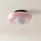 Round Glass Flush Ceiling Light Fixture for Indoor Spaces | Ridorn