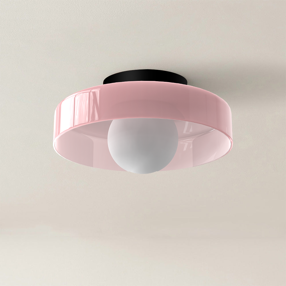 Round Glass Flush Ceiling Light Fixture for Indoor Spaces | Ridorn