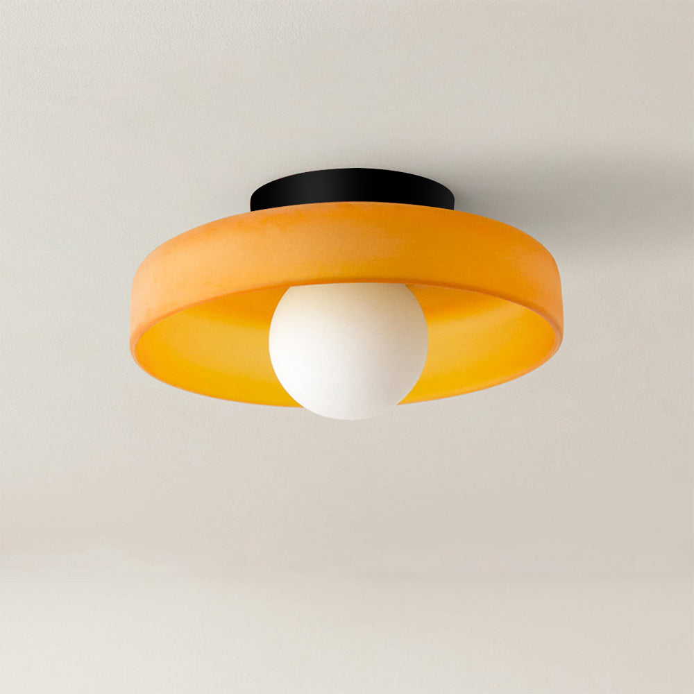 Round Glass Flush Ceiling Light Fixture for Indoor Spaces | Ridorn