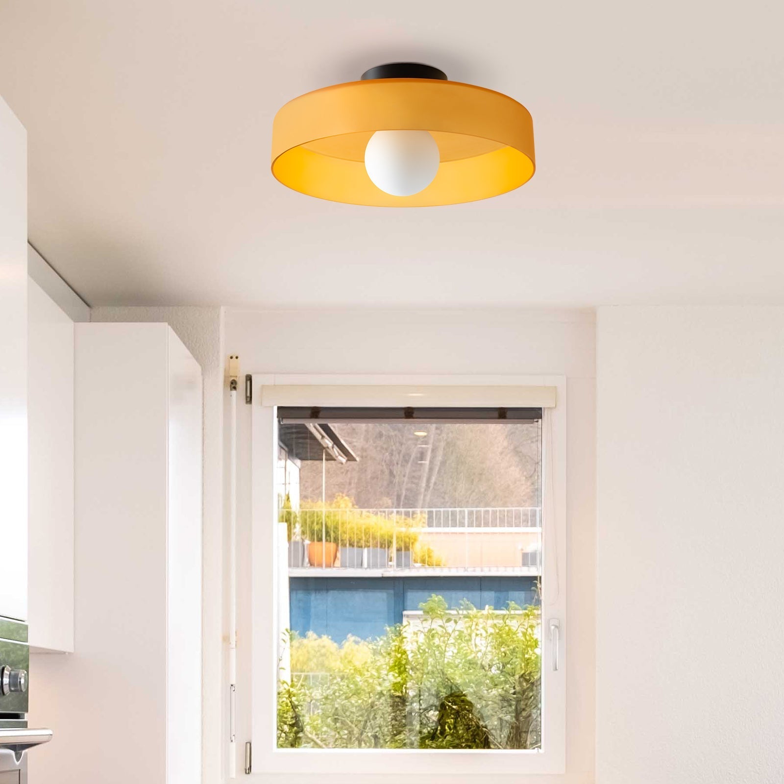 Round Glass Flush Ceiling Light Fixture for Indoor Spaces | Ridorn