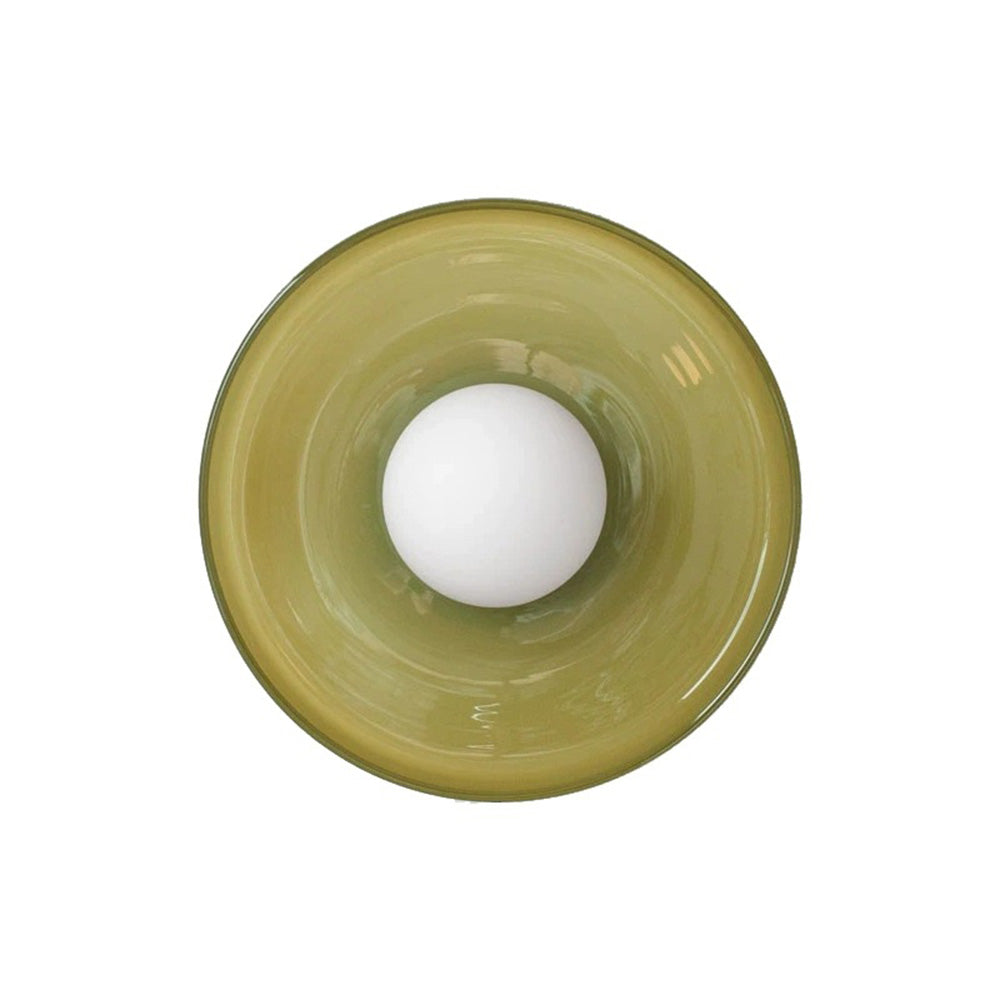 Round Glass Flush Ceiling Light Fixture for Indoor Spaces | Ridorn