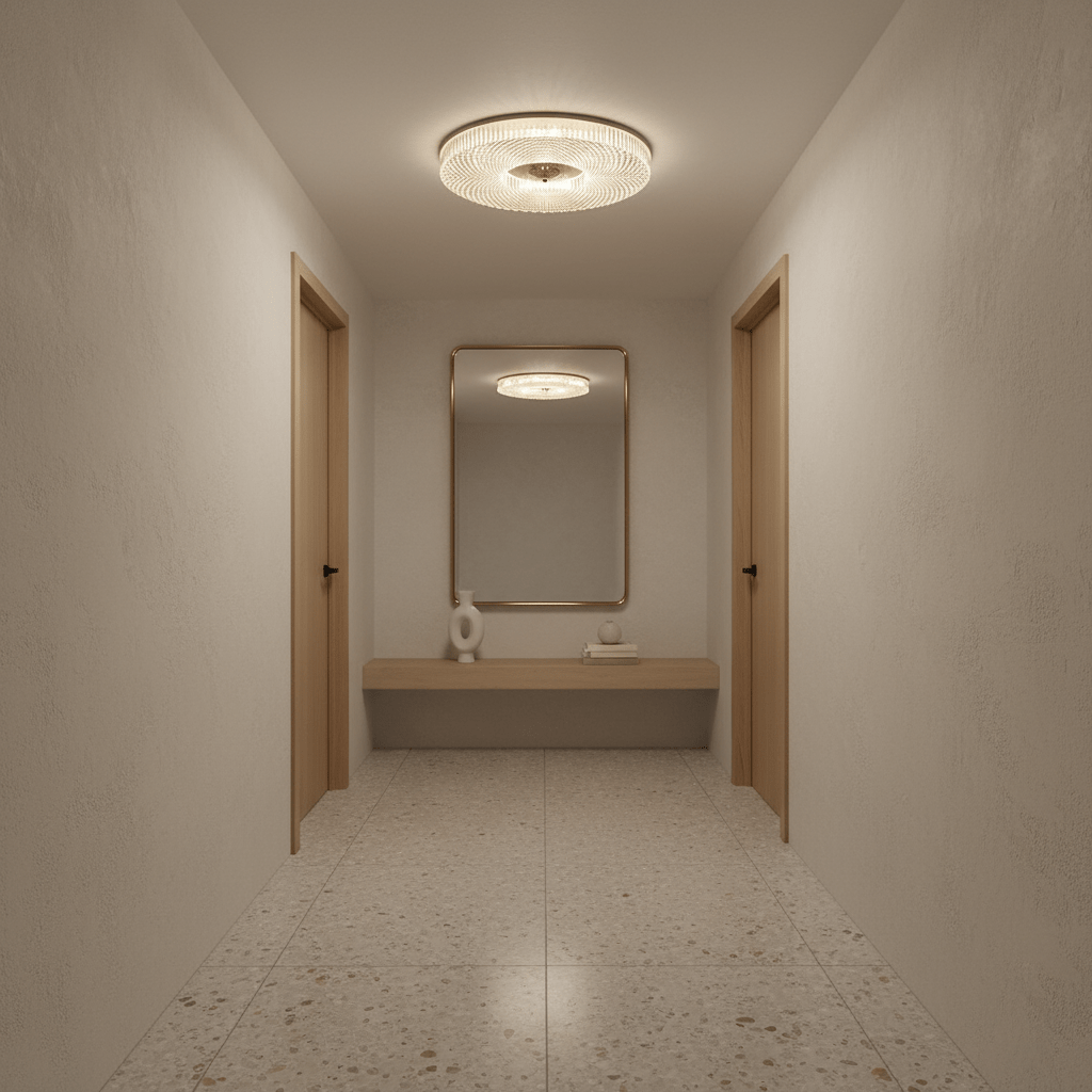 Textured Round LED Ceiling Light for Indoor Spaces | Ridorn