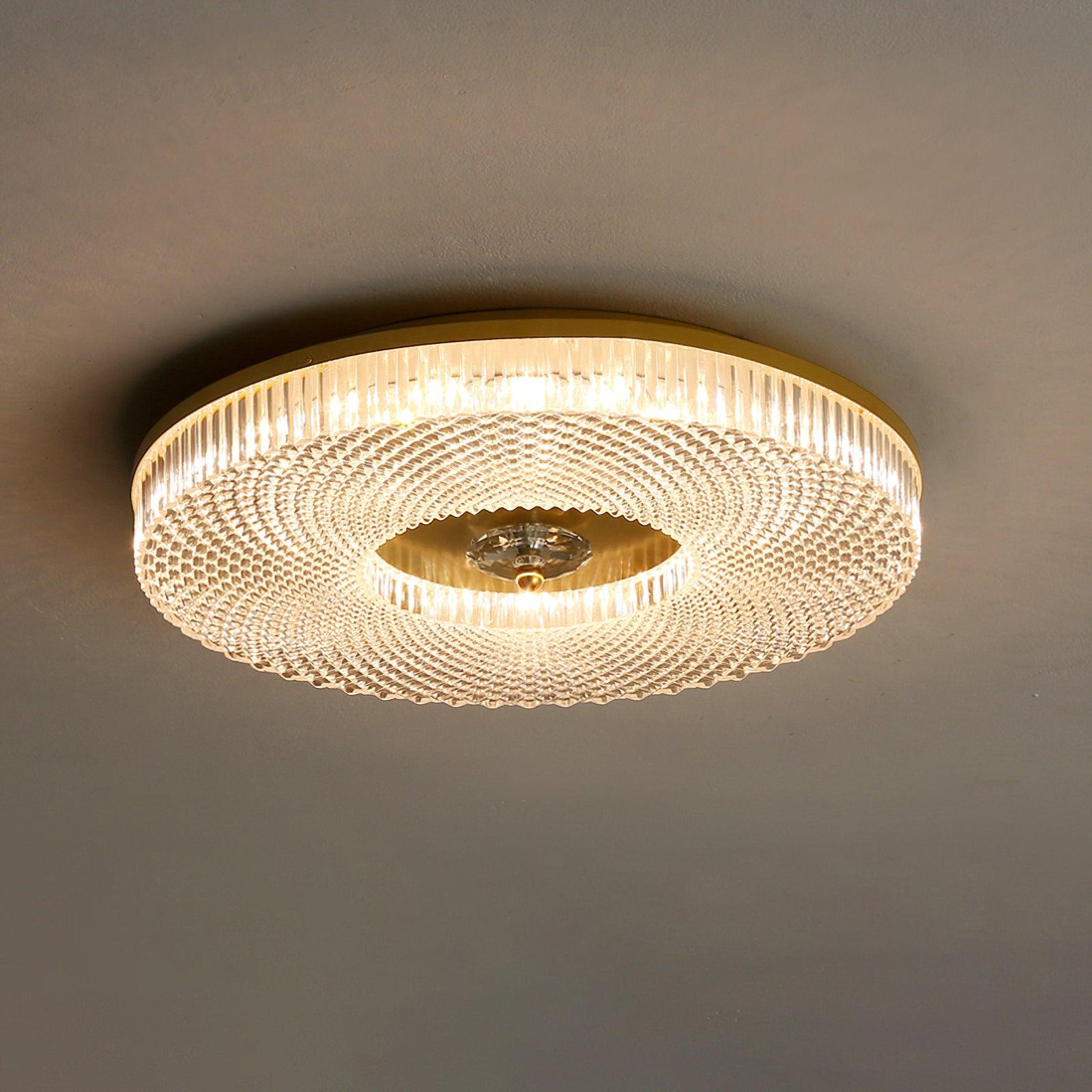 Textured Round LED Ceiling Light for Indoor Spaces | Ridorn