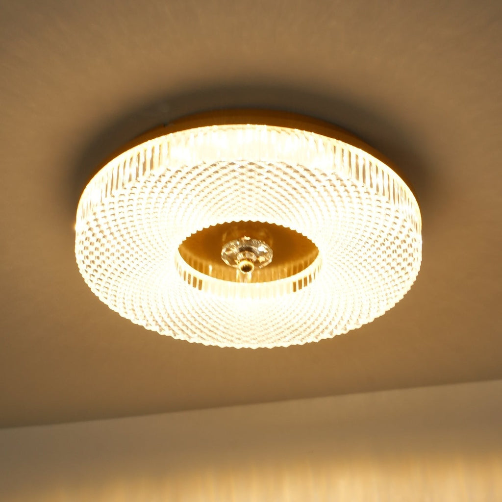 Textured Round LED Ceiling Light for Indoor Spaces | Ridorn