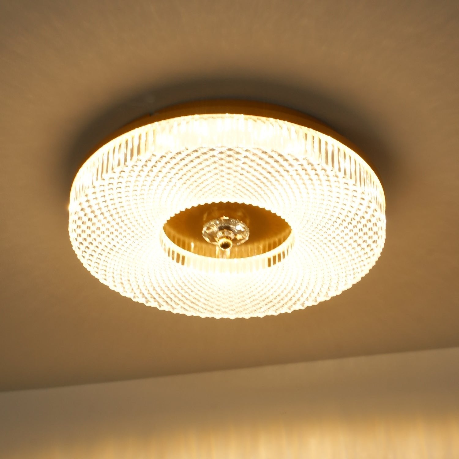 Textured Round LED Ceiling Light for Indoor Spaces | Ridorn